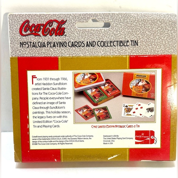 Vintage Coca Cola Santa Nostalgia Playing Cards (Sealed) 1998 - Picture 2 of 9